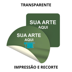 Adesivo impressão e recorte (m2) Adesivo Vinil Transparente m2   Rolo (Sem Refile) ou Cartela 